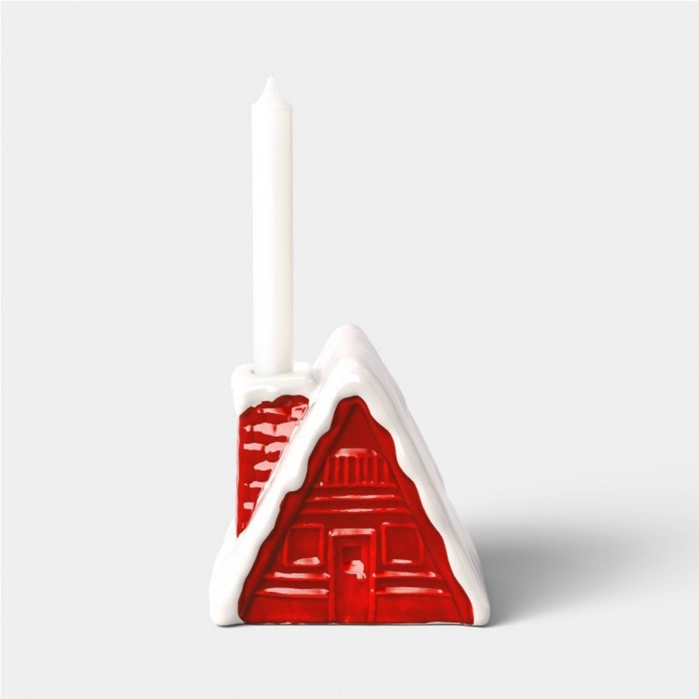 Room Essentials Red and White Holiday Candle Holder